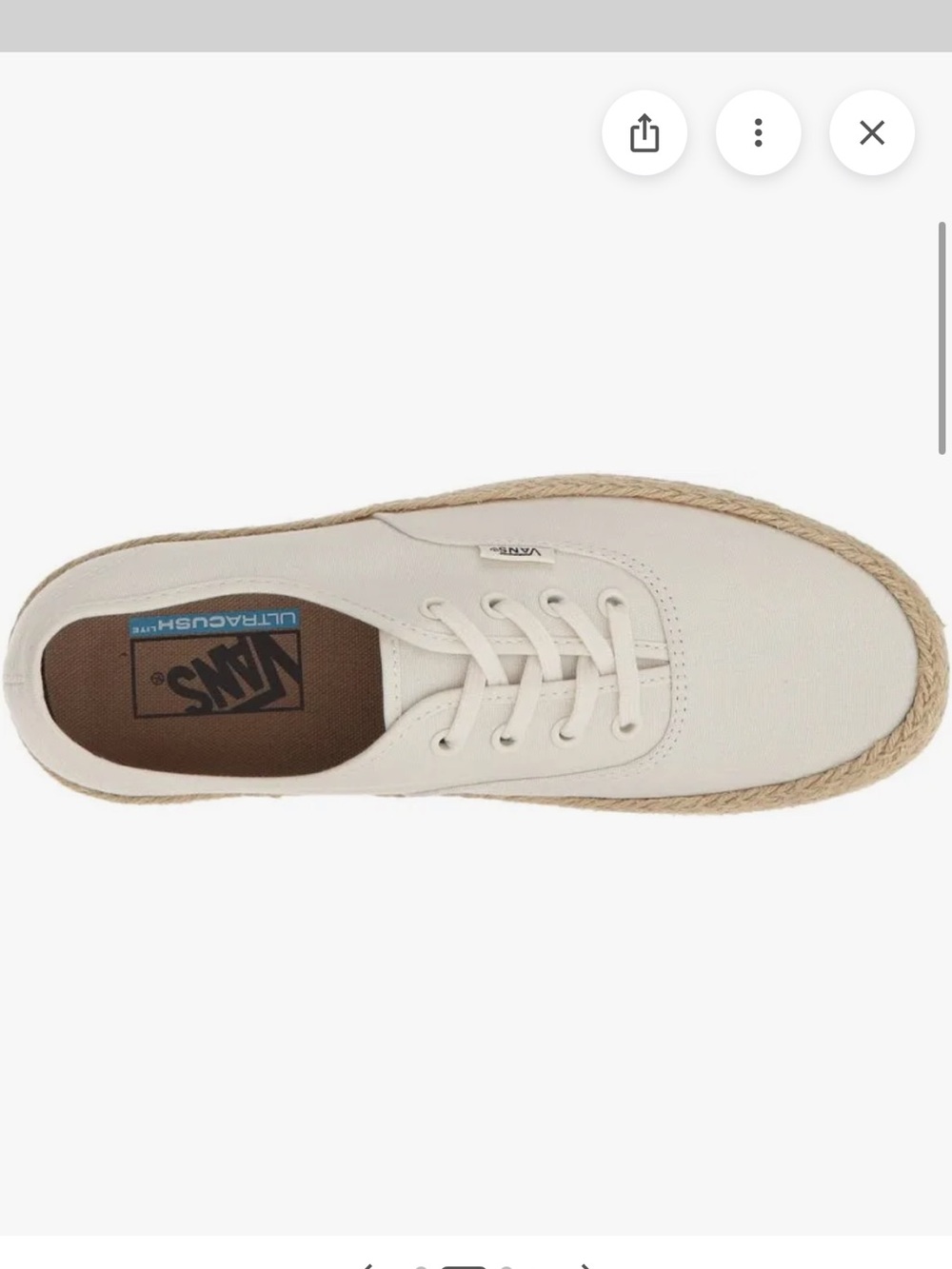Vans Platform Esp Canvas Sneakers in Off-White with Natural Jute - Picture 2 of 5